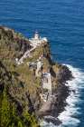 Nordeste, Sao Miguel, Azores, Portugal. The Arnel Point Lighthouse on Sao Miguel Island. Art Print